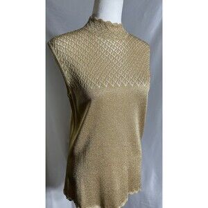 St John Golden Knitted Tank Sz Small
